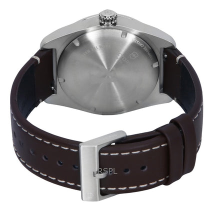 Montre homme Victorinox Swiss Army, bracelet cuir, cadran bleu, quartz, 242040 100M