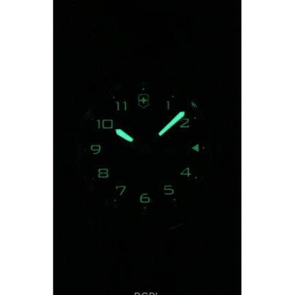 Montre homme Victorinox Swiss Army, bracelet cuir, cadran noir, quartz, 242041, 100 m