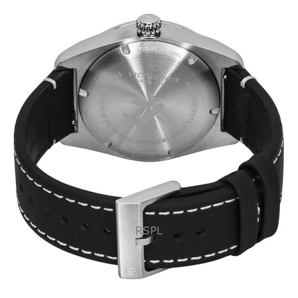 Montre homme Victorinox Swiss Army, bracelet cuir, cadran noir, quartz, 242041, 100 m