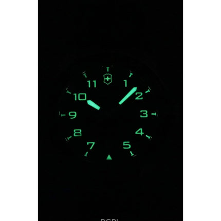 Montre homme Victorinox Swiss Army, bracelet cuir, cadran noir, automatique, 242044, 100 m