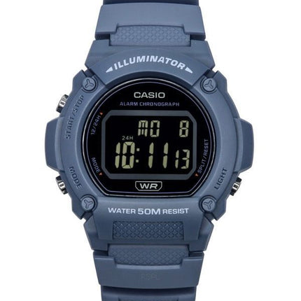 Montre pour hommes Casio Standard Illuminator Digital Light Blue Resin Strap Quartz W-219HC-2B