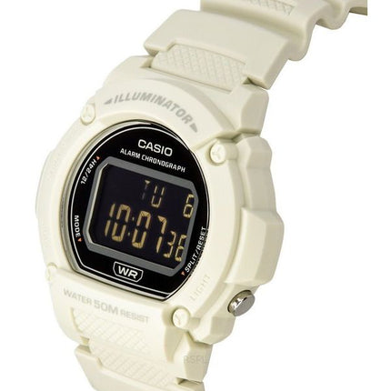 Montre Casio Standard Illuminator Digital avec bracelet en résine blanche et quartz W-219HC-8B pour homme