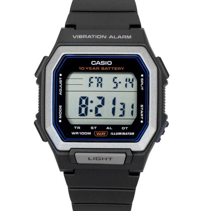 Montre homme Casio Digital W-738H-1AV, bracelet en résine, cadran noir, mouvement à quartz, étanche à 100 m