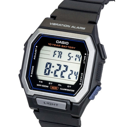 Montre homme Casio Digital W-738H-1AV, bracelet en résine, cadran noir, mouvement à quartz, étanche à 100 m