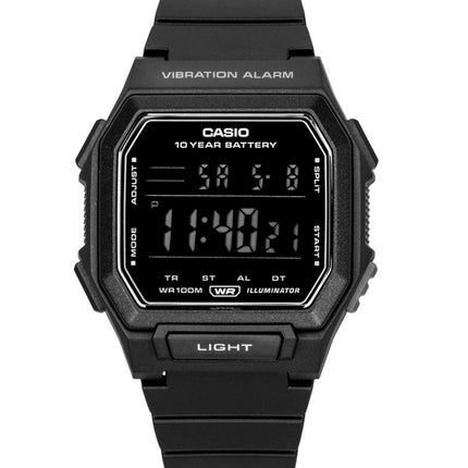 Montre homme Casio Standard Digital W-738H-1BV, bracelet en résine, cadran noir, mouvement à quartz, étanche à 100 m