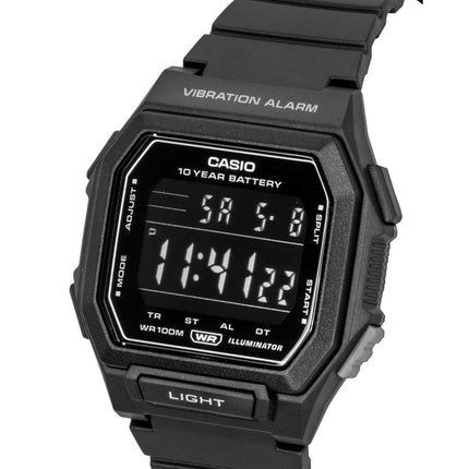 Montre homme Casio Standard Digital W-738H-1BV, bracelet en résine, cadran noir, mouvement à quartz, étanche à 100 m