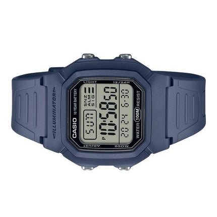 Montre pour hommes Casio Digital Bracelet en résine Quartz bleu clair W-800H-2AV 100M