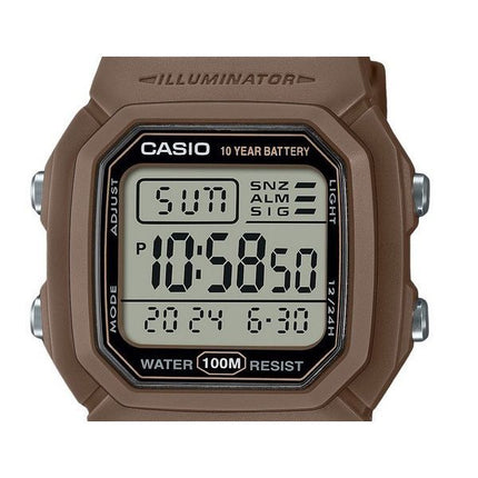 Montre pour homme Casio Digital Brown Dual Time avec bracelet en résine Quartz W-800H-5AV 100M