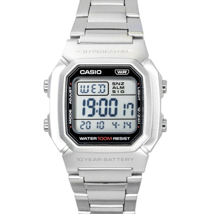 Montre Casio Digital pour homme, bracelet en acier inoxydable, mouvement à quartz W-800HD-1AV, étanche à 100 m