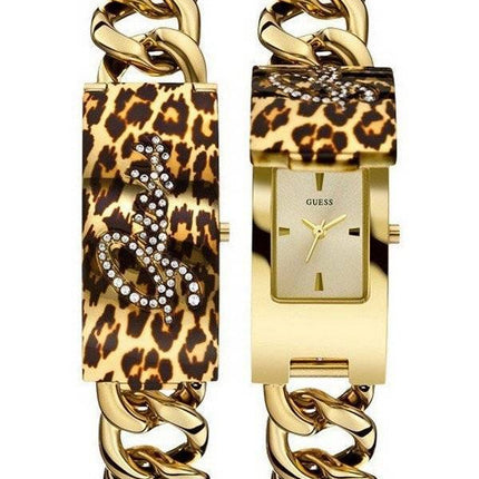 Guess montre couleur or Bracelet impression animale Quartz W0321L5 féminin
