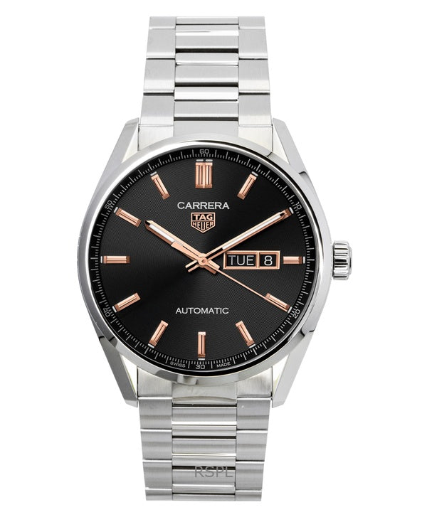 Montre homme Tag Heuer Carrera WBN2013.BA0640, acier inoxydable, cadran noir, automatique, 100 m