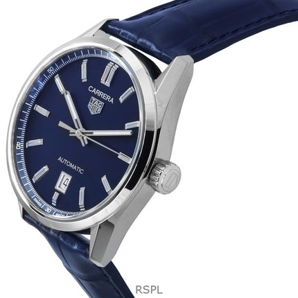 Montre Homme Tag Heuer Carrera Date Bracelet Cuir Cadran Bleu Automatique WBN2112.FC6504 100M