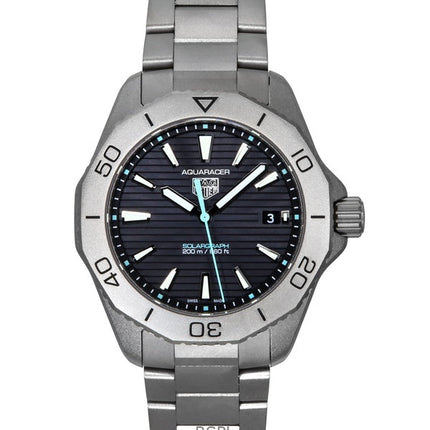 Montre de plongée Tag Heuer Aquaracer Professional 200 Solargraph Titanium Sunray cadran noir à quartz WBP1180.BF0000 200M pour