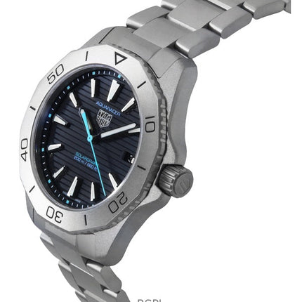 Montre de plongée Tag Heuer Aquaracer Professional 200 Solargraph Titanium Sunray cadran noir à quartz WBP1180.BF0000 200M pour