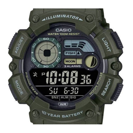 Montre pour hommes Casio Digital avec bracelet en résine Quartz WS-1500H-3BV 100M
