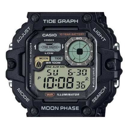 Montre pour hommes Casio Standard Digital Graph Phase de Lune Bracelet en résine Quartz WS-1700H-1AV 100M