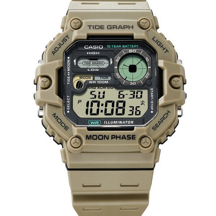 Montre pour hommes Casio Standard Digital Graph Phase de Lune Bracelet en résine Quartz WS-1700H-5AV 100M