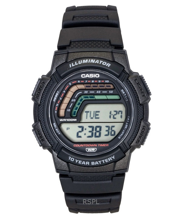 Montre homme Casio WS-1800-1AV à quartz, bracelet en résine, étanche à 100 m