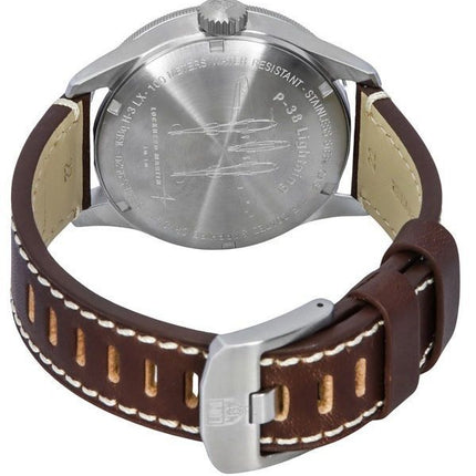 Montre pour homme Luminox Air Pilot P-38 Lightning GMT avec bracelet en cuir et cadran noir à  quartz XA.9521 100M