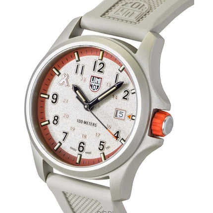 Montre homme Luminox Bear Grylls Survival Land, bracelet en caoutchouc, cadran beige, quartz, XB.3717, étanche à 100 m