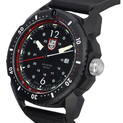 Montre pour homme Luminox ICE SAR Artic avec bracelet en caoutchouc et cadran noir à  quartz XL.1051 200M