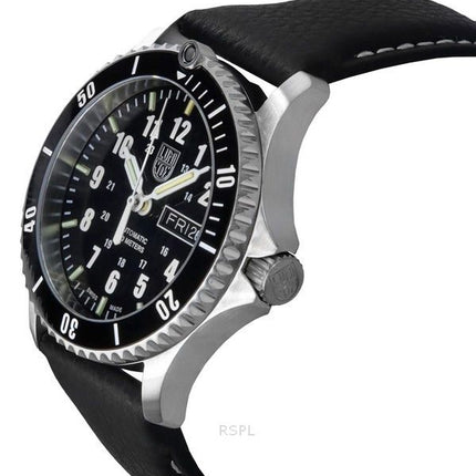 Montre de plongée automatique pour homme Luminox Sport Timer XS.0921 200 m avec bracelet en cuir et cadran bleu