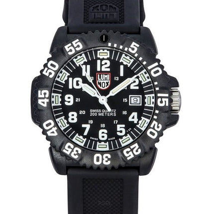 Montre pour homme Luminox Original NAVY Seal avec bracelet en caoutchouc et cadran noir à  quartz XS.3051.F 200M