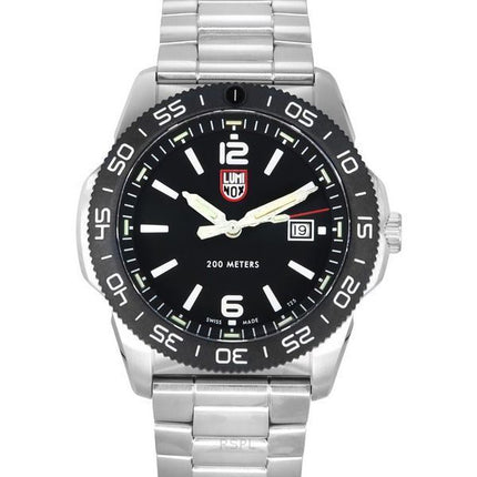 Montre pour homme Luminox Pacific Diver en acier inoxydable avec cadran noir et quartz XS.3122 200M