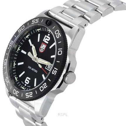 Montre pour homme Luminox Pacific Diver en acier inoxydable avec cadran noir et quartz XS.3122 200M