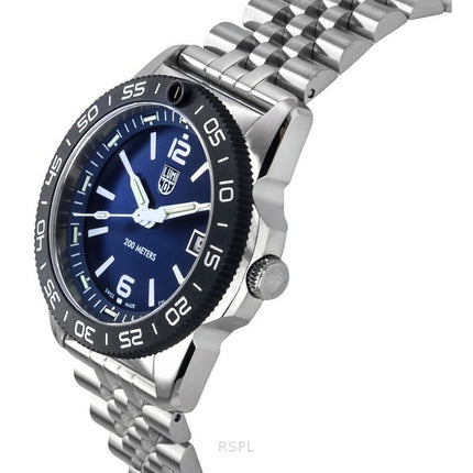 Montre homme Luminox Pacific Diver Ripple en acier inoxydable avec cadran bleu et quartz XS.3123M.SET.1 200 m avec bracelet supp