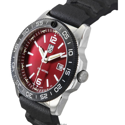 Montre homme Luminox Pacific Diver, bracelet en caoutchouc, cadran rouge, quartz, XS.3135, 200 m