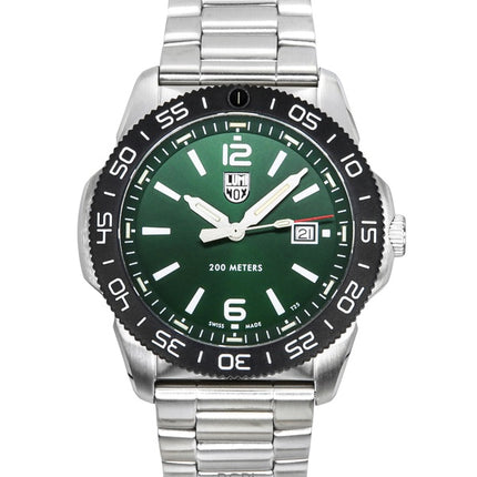 Montre homme Luminox Pacific Diver en acier inoxydable, cadran vert, quartz XS.3137, 200 m