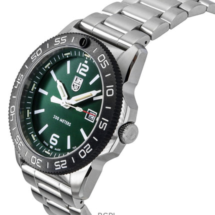 Montre homme Luminox Pacific Diver en acier inoxydable, cadran vert, quartz XS.3137, 200 m