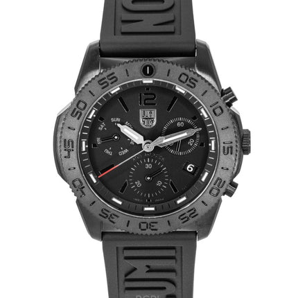Montre homme Luminox Pacific Diver chronographe, bracelet en caoutchouc, cadran noir, quartz, XS.3141.BO.1, 200 m