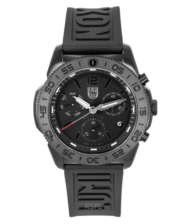 Montre homme Luminox Pacific Diver chronographe, bracelet en caoutchouc, cadran noir, quartz, XS.3141.BO.1, 200 m