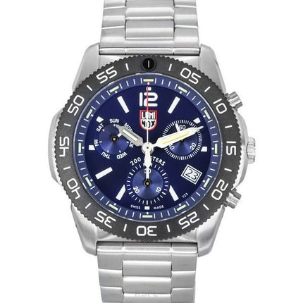 Montre pour homme Luminox Pacific Diver chronographe en acier inoxydable avec cadran bleu et quartz XS.3144 200M