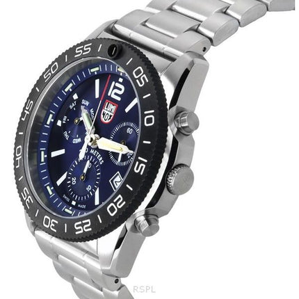 Montre pour homme Luminox Pacific Diver chronographe en acier inoxydable avec cadran bleu et quartz XS.3144 200M