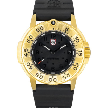 Montre de plongée à quartz Luminox Navy Seal Foundation XS.3221.NSF pour homme, bracelet en caoutchouc, cadran noir, étanche jusqu'à 200 m