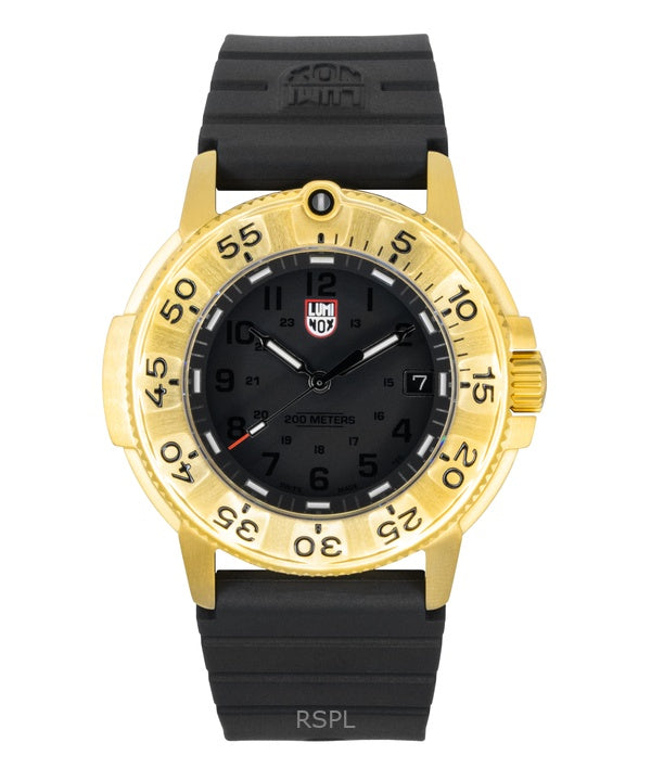 Montre de plongée à quartz Luminox Navy Seal Foundation XS.3221.NSF pour homme, bracelet en caoutchouc, cadran noir, étanche jusqu'à 200 m