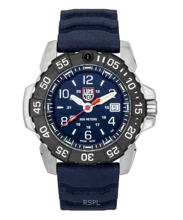 Montre de plongée à quartz Luminox Navy Seal XS.3253.CB pour homme, bracelet en caoutchouc, cadran bleu, 200 m