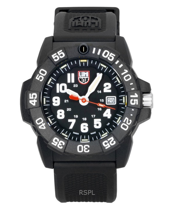 Montre homme Luminox Navy Seal XS.3501.F 200M, bracelet en caoutchouc, cadran noir, quartz, plongée