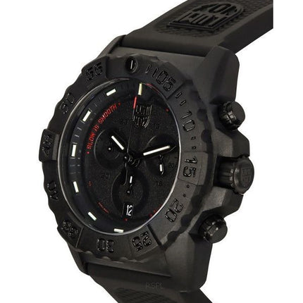 Montre pour homme Luminox Navy SEAL chronographe bracelet en caoutchouc cadran noir Quartz Diver's XS.3581.SIS 200M