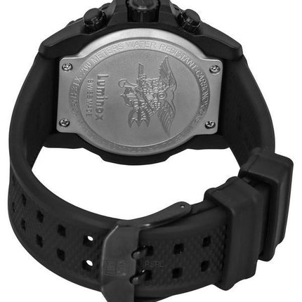 Montre pour homme Luminox Navy SEAL chronographe bracelet en caoutchouc cadran noir Quartz Diver's XS.3581.SIS 200M