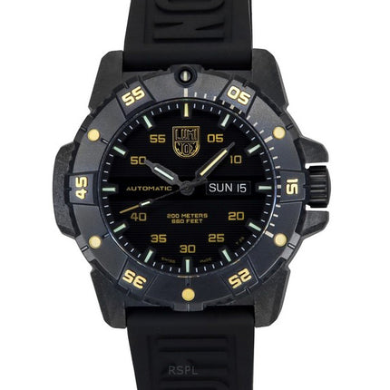 Montre de plongée automatique pour homme Luminox Master Carbon SEAL édition limitée avec bracelet en caoutchouc et cadran noir X