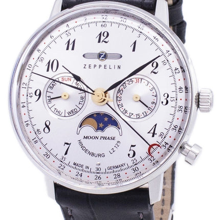 Montre homme Zeppelin Series LZ 129 Hindenburg fabriquée en Allemagne, reconditionnée (référence 7037-1 70371).