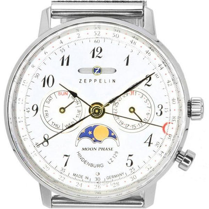 Montre pour femme Zeppelin LZ129 Hindenburg Phase de lune cadran argenté Quartz 7037M1