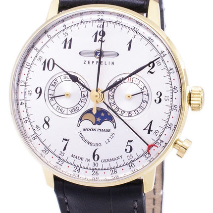 Montre homme Zeppelin Series LZ 129 Hindenburg, fabriquée en Allemagne, référence 7038-1 70381, remise à neuf