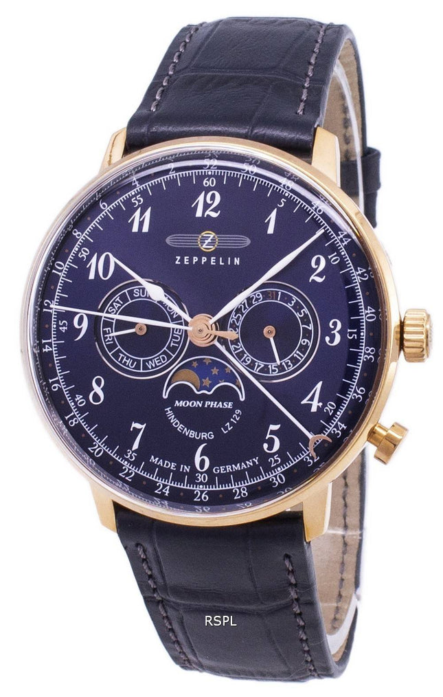 Série de Zeppelin LZ 129 Hindenburg Allemagne fait 7038-3 70383 montre homme