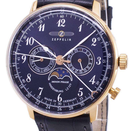 Montre homme Zeppelin Series LZ 129 Hindenburg, fabriquée en Allemagne, référence 7038-3 70383, remise à neuf