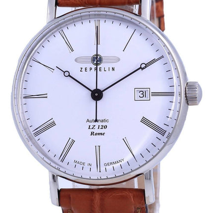 Montre homme Zeppelin LZ120 Rome cadran blanc en cuir automatique 7154-1 71541